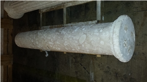 Dominican White Coral Stone Solid Column