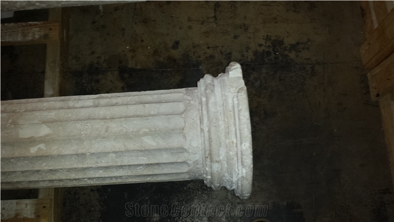 Dominican White Coral Stone Solid Column