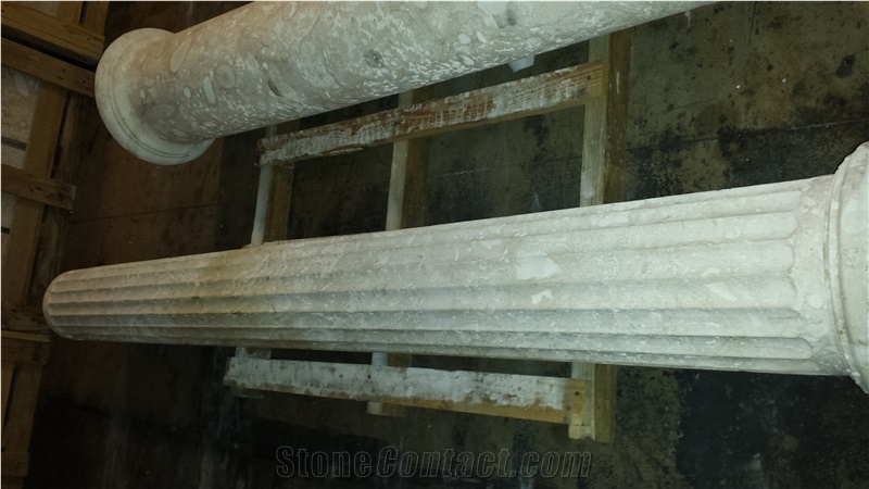 Dominican White Coral Stone Solid Column