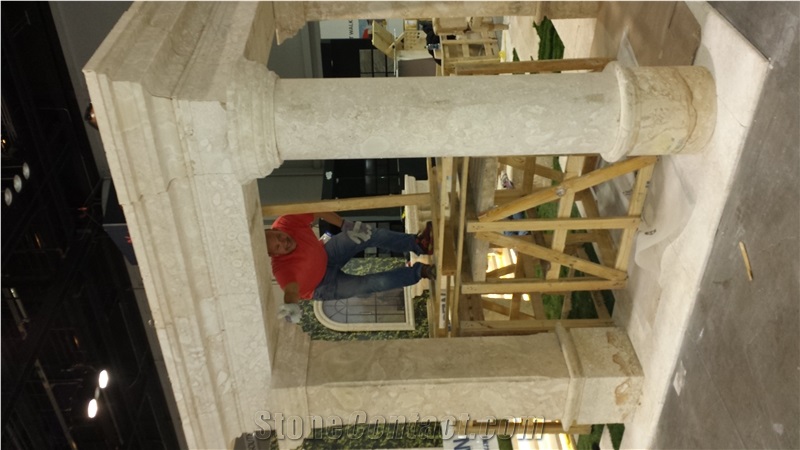 Dominican White Coral Stone Solid Column