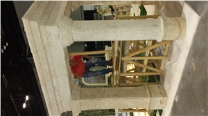 Dominican White Coral Stone Solid Column