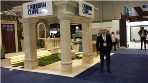 Dominican White Coral Stone Solid Column