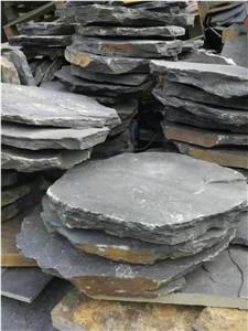 China Black Slate Stepping Stone,Riven Split Natural Stone Paver,Floor Tile for Walkway,Cultured Stone Cheap Price with Ce and Own Quarry