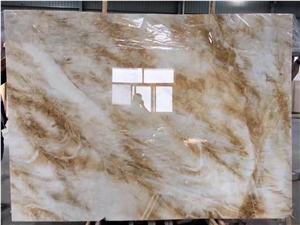 China New White and Brown Onyx,Tile and Slab,Wall Cladding,A Grade Natural Stone,Own Factory and Quarry Owner with Ce Certificate