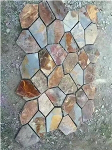 China Yellow Slate Classic Red Wall Tile,Riven Split Natural Stone Paver,Floor Tile for Walkway,Flagstone Cheap Price with Ce and Own Quarry