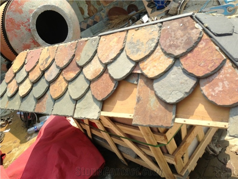 Multicolor Roof Slate Tile,Riven Split Natural Stone Paver,Floor Tile for Walkway,Cultured Stone Cheap Price with Ce and Own Quarry