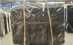 China Royal Brown Marble Big Polish Slabs For Interior Wall