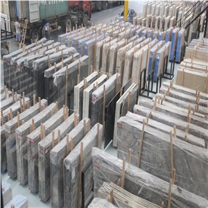 Royal Deep Blue Marble Bardiglio Nuvolato Big Polished Slab