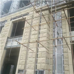 Chinese Beige Sand Stone Exterior Tile Sandstone Mushroom for Walls