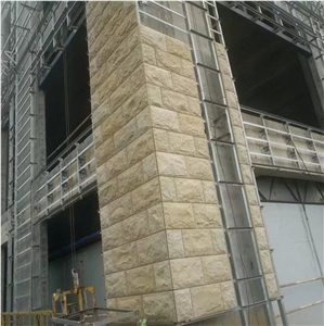 Chinese Beige Sand Stone Exterior Tile Sandstone Mushroom for Walls