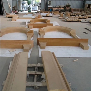 Chinese Gold Color Sandstone Window Sills Window Frame