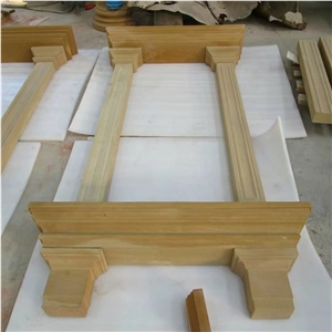 Chinese Gold Color Sandstone Window Sills Window Frame