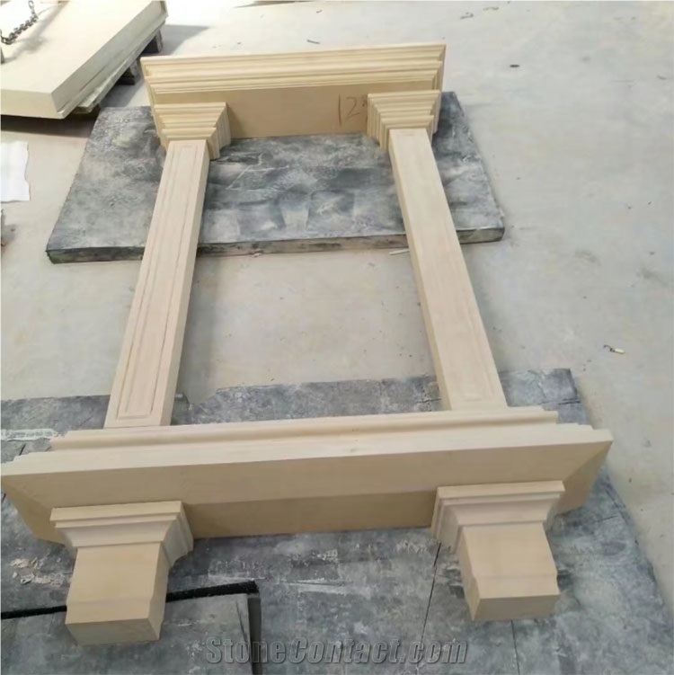 Chinese Gold Color Sandstone Window Sills Window Frame
