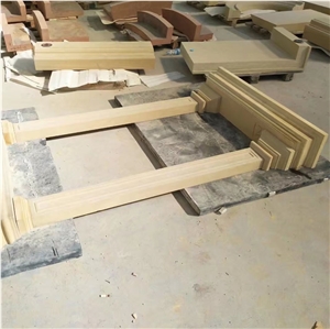 Chinese Gold Color Sandstone Window Sills Window Frame