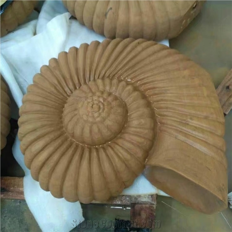 Gold Color Sandstone Sculptures Snail Sculpture Animal Sculptures