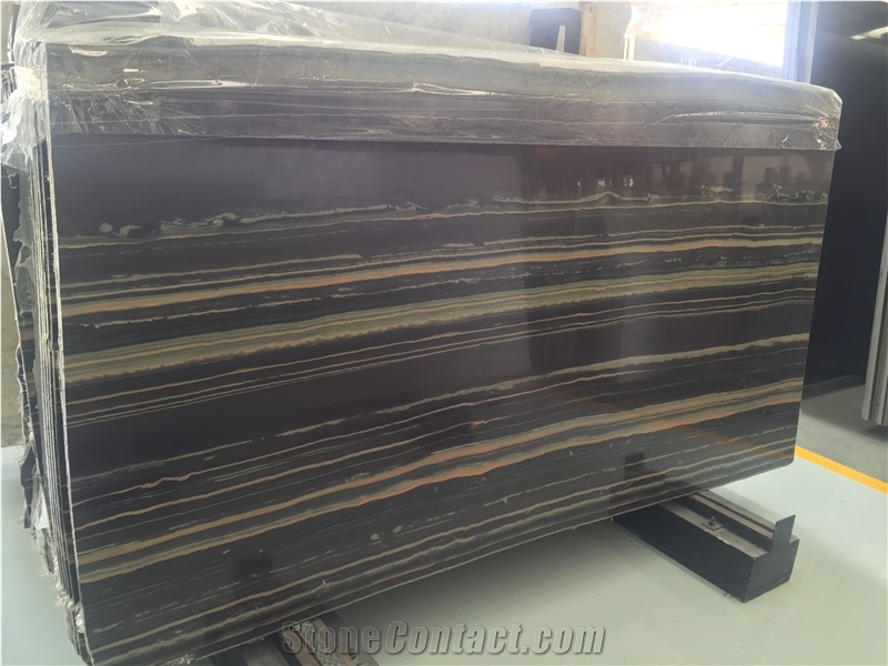Black and Gold Veins Natural Quartzite Slabs for Floor Wall Tiles Covering Pattern
