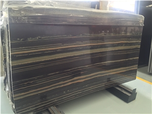 Black and Gold Veins Natural Quartzite Slabs for Floor Wall Tiles Covering Pattern