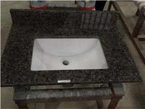 Caladonia Green Granite Custom Bathroom Countertops Vanity Tops with Basin