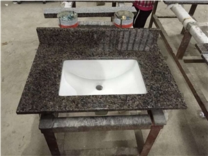 Caladonia Green Granite Custom Bathroom Countertops Vanity Tops with Basin