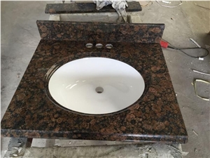 Caladonia Green Granite Custom Bathroom Countertops Vanity Tops with Basin