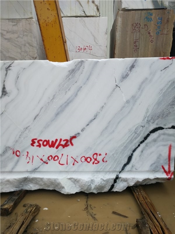 China Panda White Marble Blocks with Black Veins for Wall Floor Tile