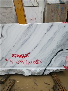 China Panda White Marble Blocks with Black Veins for Wall Floor Tile