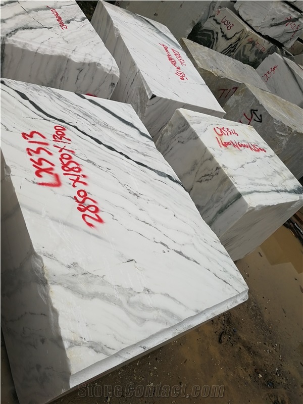 China Panda White Marble Blocks with Black Veins for Wall Floor Tile