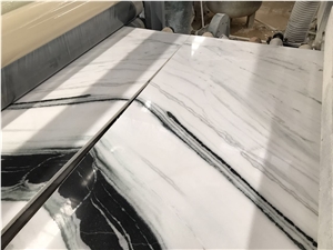 China Panda White Marble Blocks with Black Veins for Wall Floor Tile