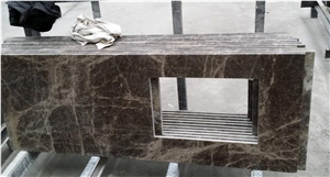 Dark Emperador Marble Custom Bathroom Countertops Vanity Tops