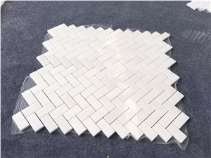 Habibai White, Oriental White, Carrara White Marble Polished Mosaic & Wall Mosaic/Floor Mosaic Pattern