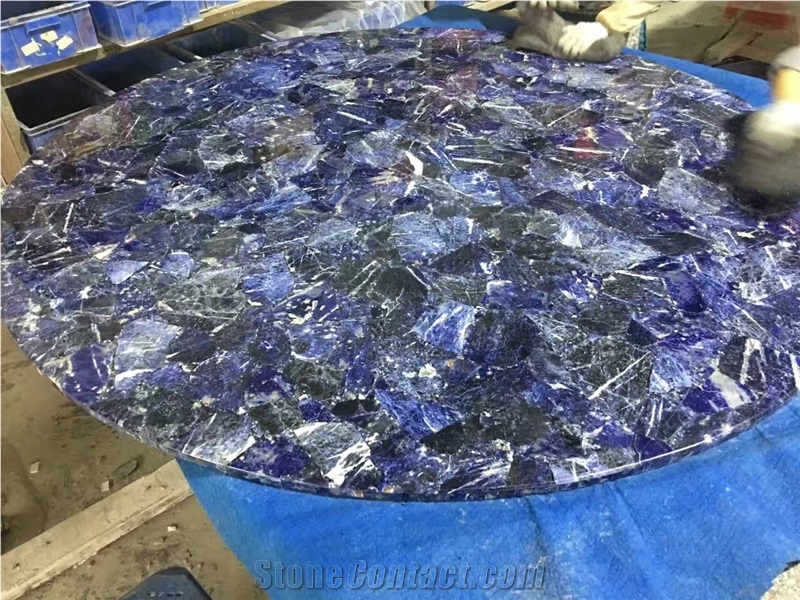 Mixed Color Semi Precious Stone Slabs Wall Panels, Agate Gemstone Tiles