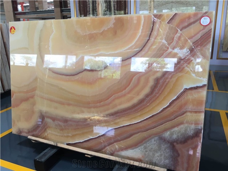 Orange Onyx Wall Tiles Covering & Onyx Pattern
