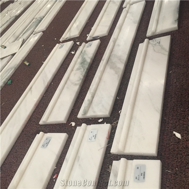 Panda White Marble Skirting for Marble Floor Covering Tiles Border