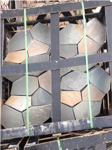 Rusty and Green Slate Floor Tiles, Slate Wall Tiles, Slate Stone Flooring Tiles