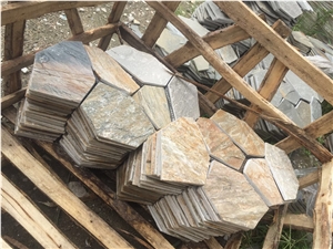 Rusty and Green Slate Floor Tiles, Slate Wall Tiles, Slate Stone Flooring Tiles