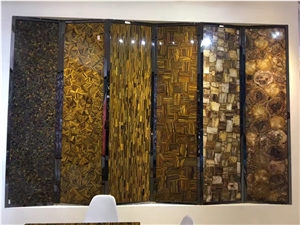 Tiger Eyes Agate Gemstone Semi Precious Stone Slabs Panels for Tile and Countertop