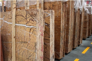 Wall Decoration Fancy Browm Marble, Rain Forest Brown Marble, India Bidasar Marble Wall