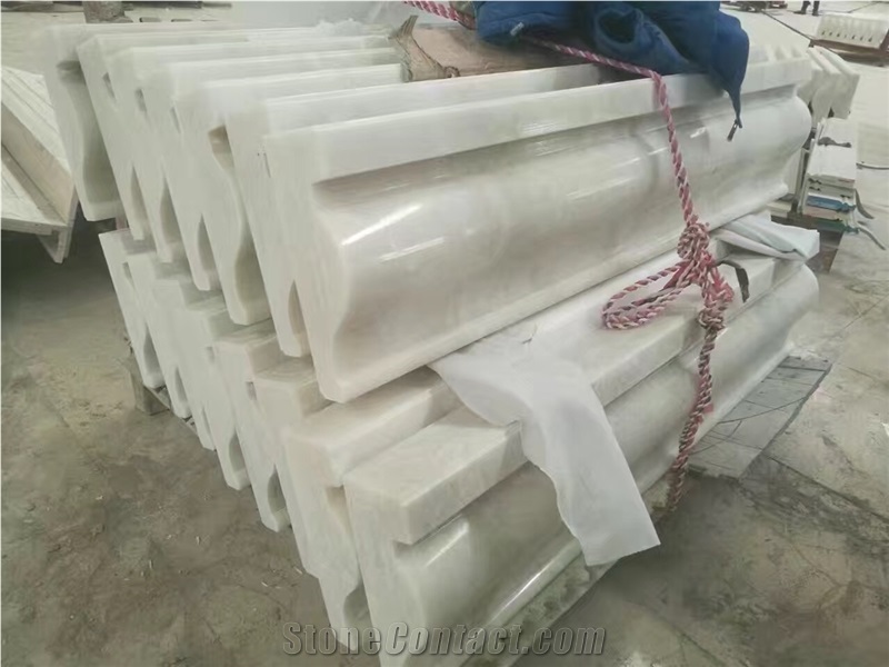 White Marble Bullnose Moldings/Crown Moldings, Ogee Moldings, Rope Moldings, Skirtings