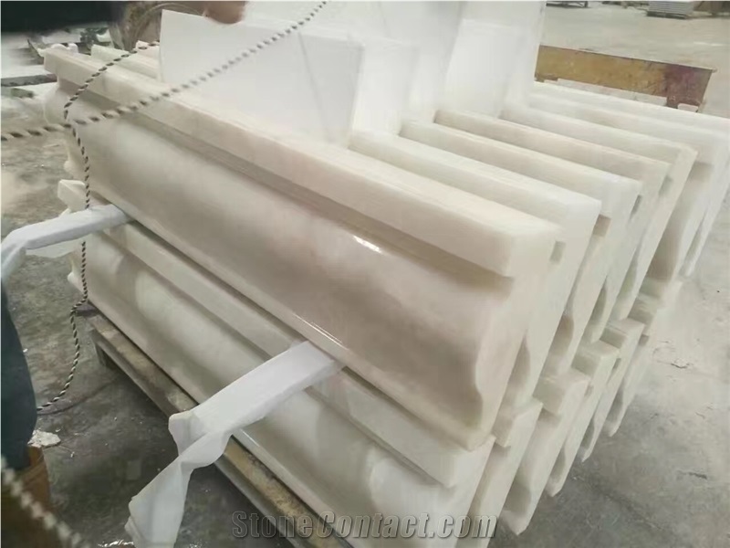 White Marble Bullnose Moldings/Crown Moldings, Ogee Moldings, Rope Moldings, Skirtings