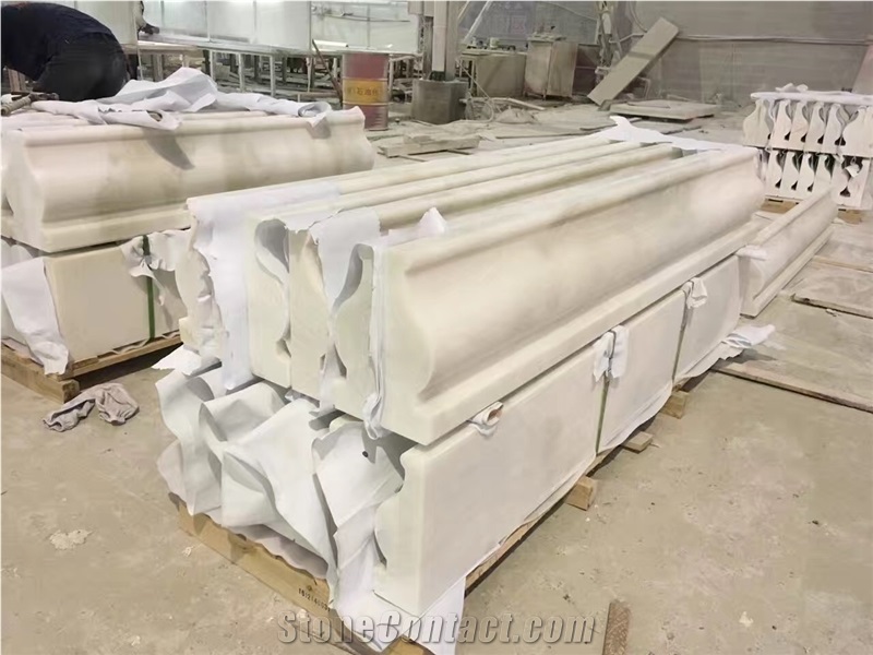 White Marble Bullnose Moldings/Crown Moldings, Ogee Moldings, Rope Moldings, Skirtings