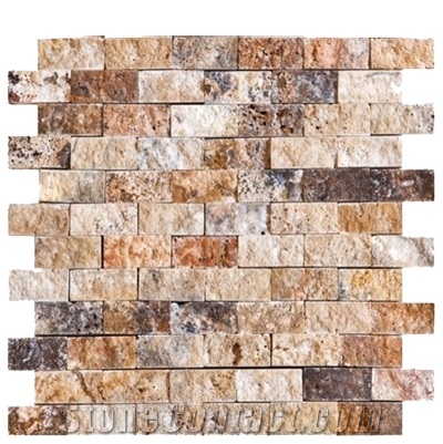 Mosaic Split Face Travertino Scabas Stones