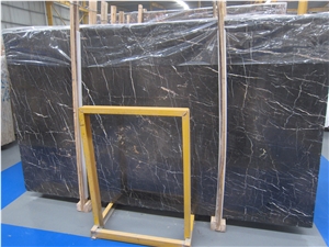 Nero Saint Laurent Brown Polished Marble Slabs, Nero St Laurent Black Marble Slabs & Tiles