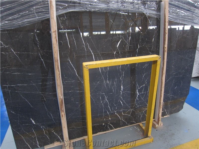 Nero Saint Laurent Brown Polished Marble Slabs, Nero St Laurent Black Marble Slabs & Tiles