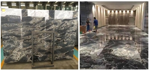 Titanic Storm Marble Slabs, Veins Black & Brown Marble