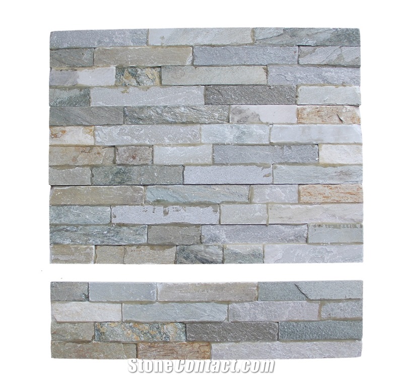 Beige Slate Panel Natural Stone Wall Cladding Ledge Stone