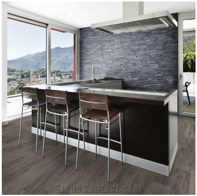 Black Slate Panels Natural Stone Wall Cladding