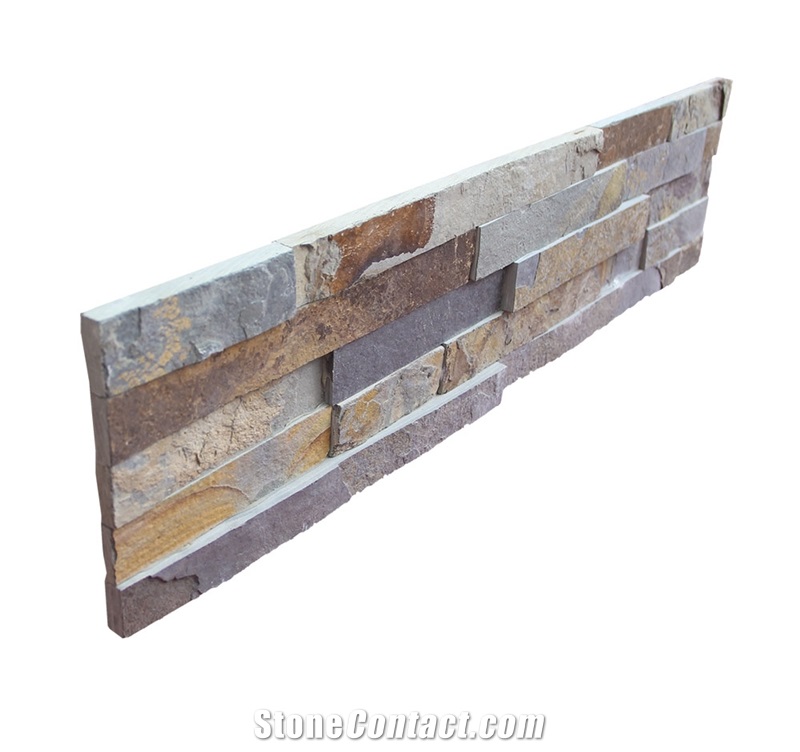 Multicolor Slate Panel Wall Cladding Natural Stone