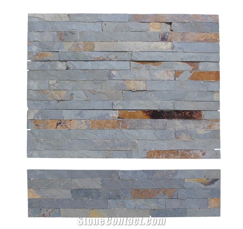 Multicolor Slate Panel Wall Cladding Natural Stone