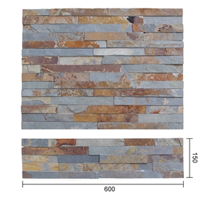 Multicolor Slate Panel Wall Cladding Natural Stone