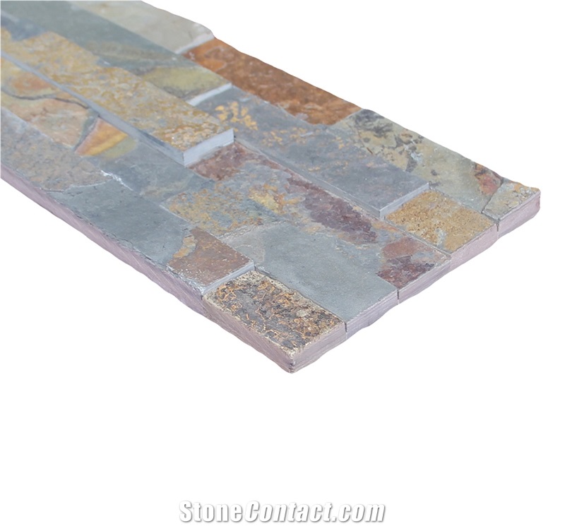 Multicolor Slate Panel Wall Cladding Natural Stone